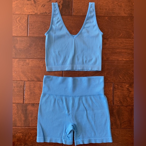 Colsie Shorts Light Blue Workout Set Poshmark